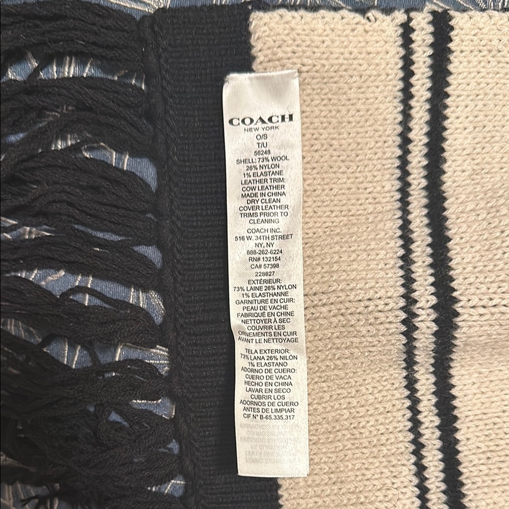 Coach Embellished Fair Isle Scarf - Picture 3 of 4